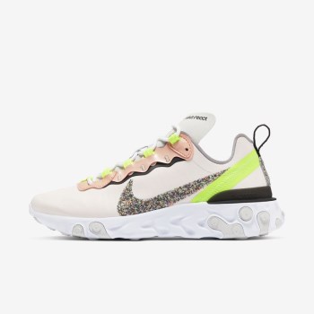 Nike React Element 55 Premium - Női Utcai Cipő - Világos Rózsaszín/Fekete/Szürke